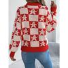 GMXIA Autumn and Winter Snowman Checkered Lantern Long-sleeved Pullover Sweater Women's Christmas