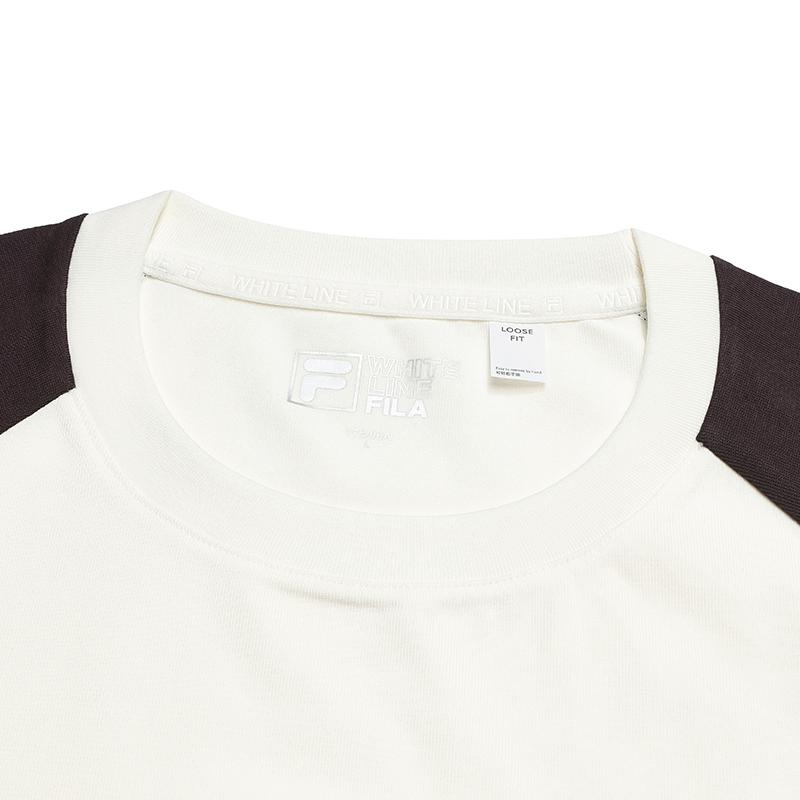 FILA Original Loose Fit Color Block Knit Short Sleeve T-Shirt Men tops F11M619105F-IV