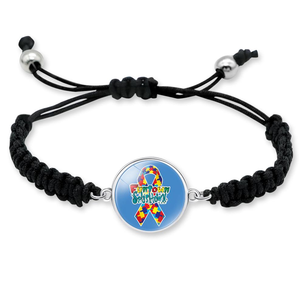 Consapevolezza sull'Autismo Abbraccia lo Straordinario Diverso Non Meno Mamma di un Bambino Autistico Pezzi di Puzzle Ciondolo Bracciale in Macramè con Cordino Nero