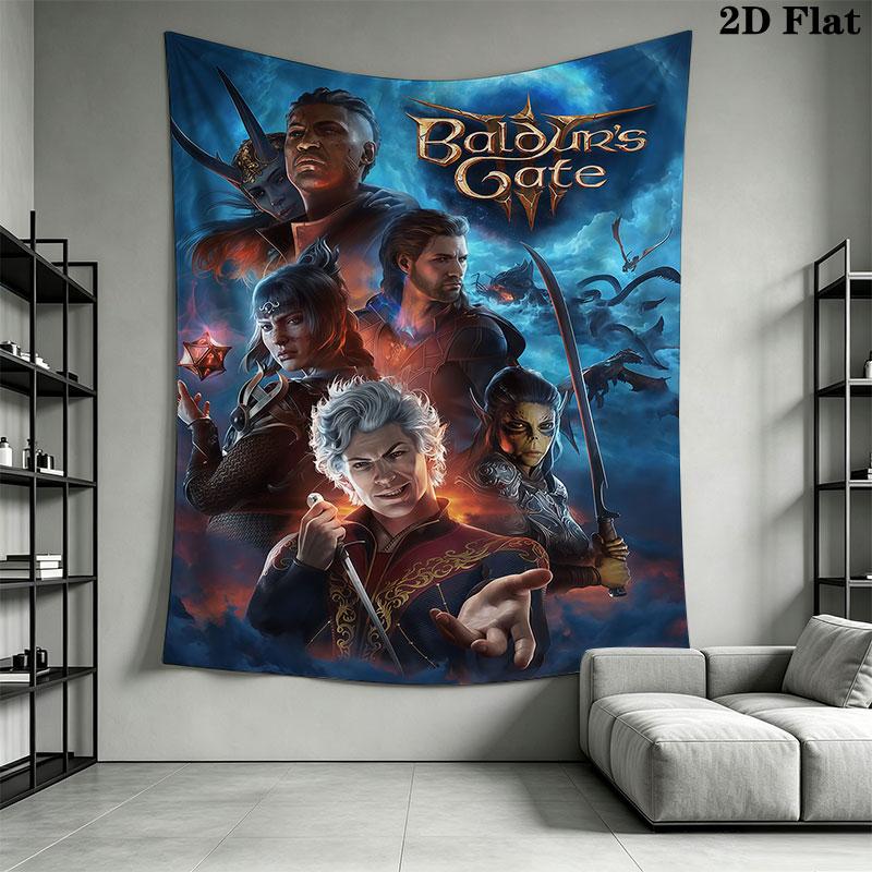 Baldur's Gate Wall Hanging Printed Fabric Blanket Decorative Tapestries for Bedroom Living Room Home Decor
