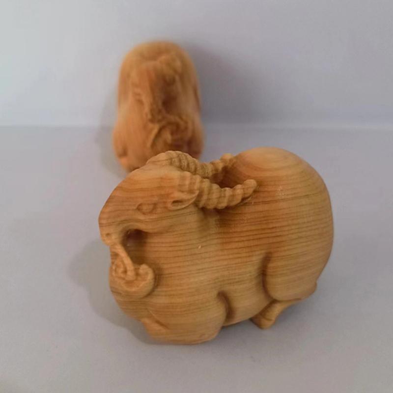 2027 Year of the Sheep Artistic Wooden Figurine for New Year Decorations