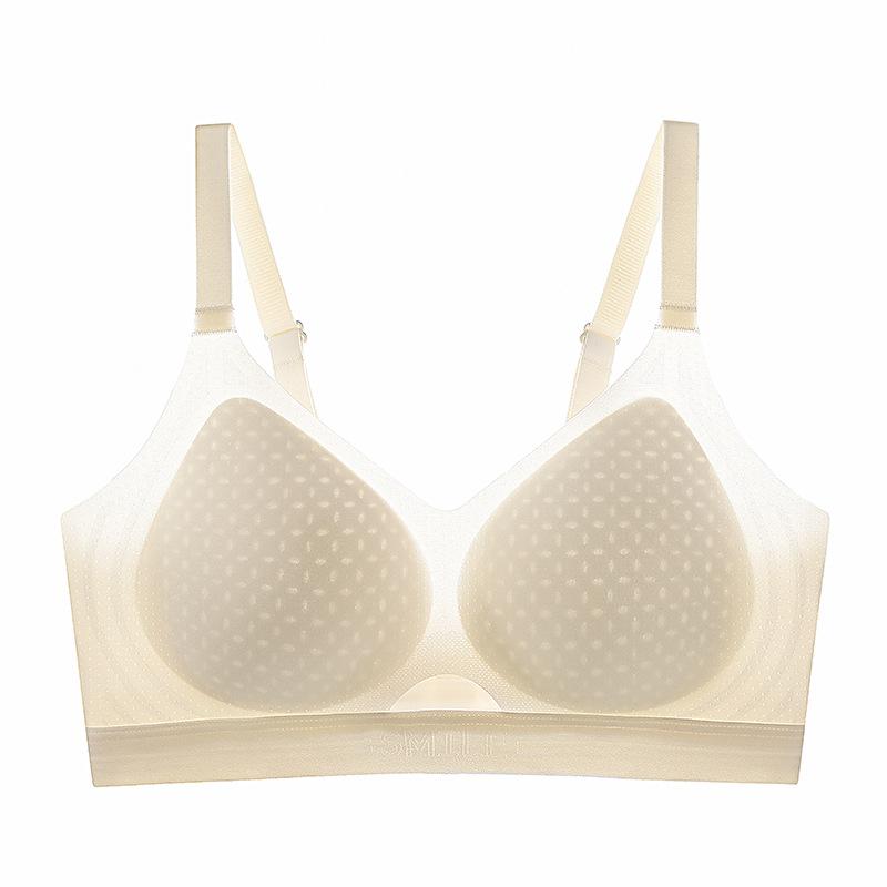 Traceless Underwear Women's Small Breasts Gather In Summer, Thin and Cool, Sexy Mint Fiber, Anti-gravity Ou Ruofeng Nude Bra