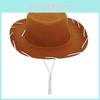 Kids Cowboy Hat With Large Brim And Rope Accent For Halloween And Party Accessories