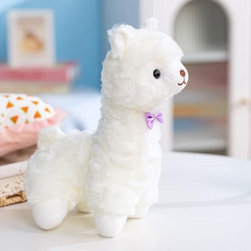 

Newest Colorful Bear Colorful Alpaca Doll Kawaii Stuffed Plush Toy Figure Cartoon Anime Cute Kids Birthday Holiday Gift Doll 17cm-25cm белый