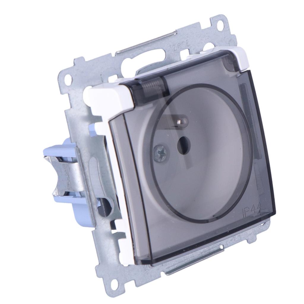 Socket for IP44 Version, Contact Cover with Frame Seal. TRANSPARENT FLAP