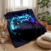 Neon Gaming Controller Art Theme Blanket Lightweight Warm Flannel Blanket Decorative Throw Blanket for Home Decoration
