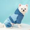 Thick Velvet Dog Hooded Jumpsuit Winter Warm Dog Four Legged Clothes Dog Raincoat  Indoor