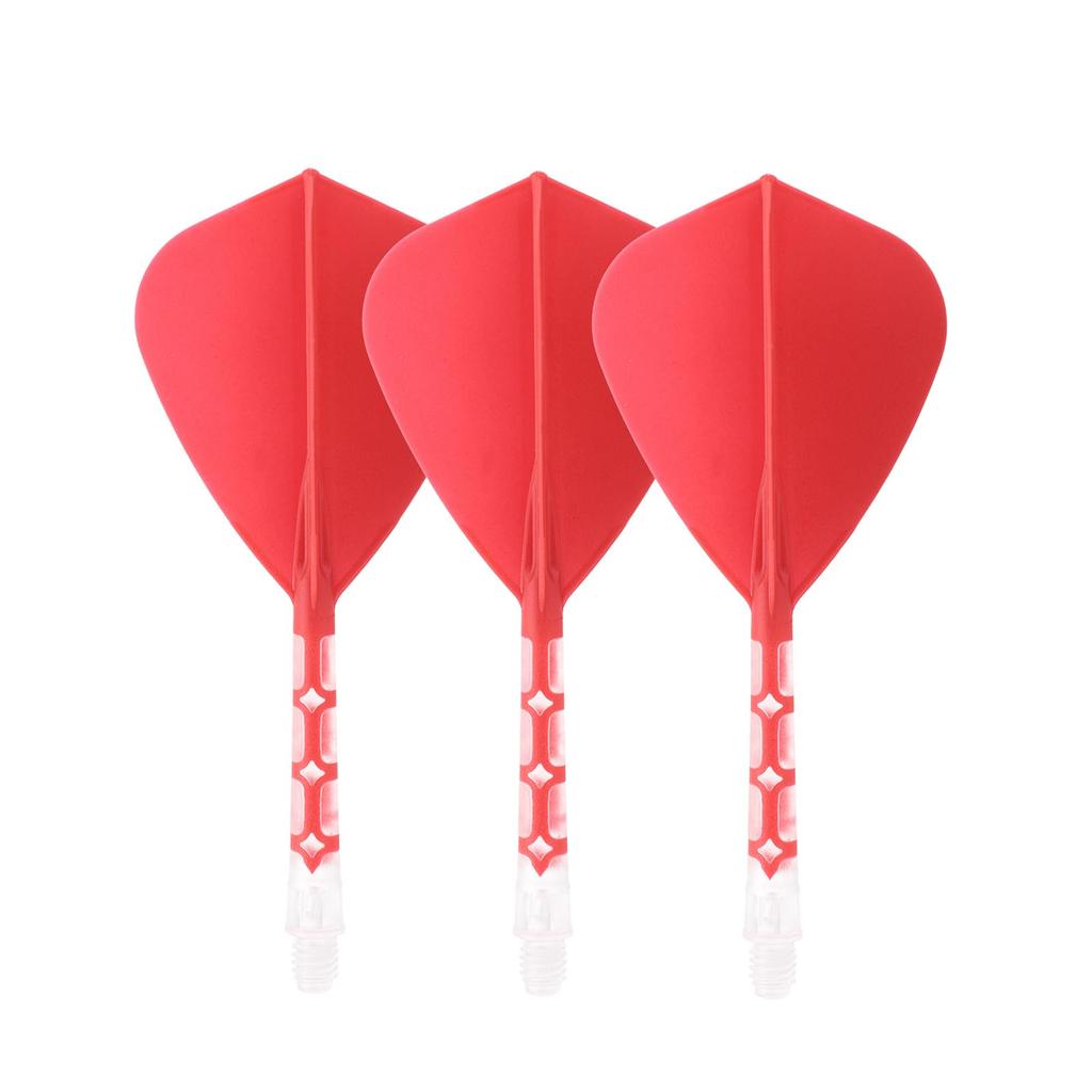 Cuesoul ROSTAK57 T19 Series Mixed Shaft Integrated Kite Shape Set of 3 Two-Tone Dual-Material Flights, Series, (Red) CS-AK57FZ2L
