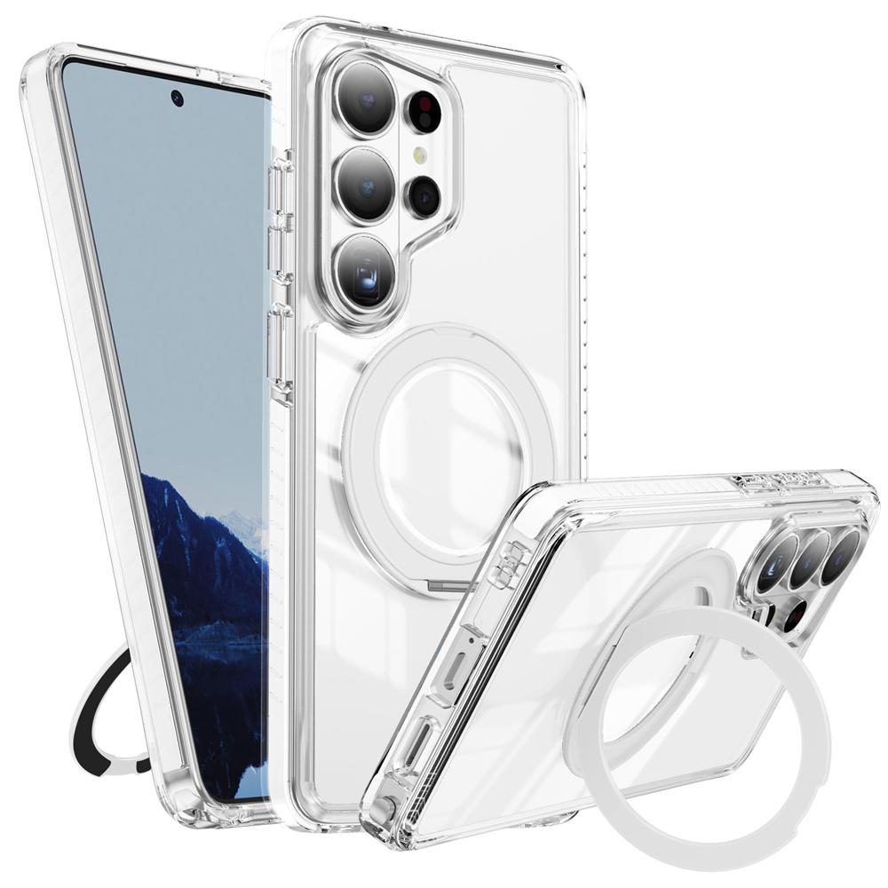 Highly Transparent Folding Magnet Stand Magnetic Phone Case For Samsung S26 Ultra S26 Plus Anti-Slip Frame Bumper Armor Cover