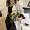 Vintage Designer Women Chain Shoulder Bags Clutch Crossbody Bags Wedding Lock Shell Clip Designer Purple Yellow Flower Handbags