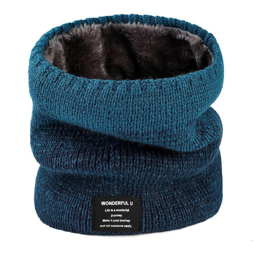 Winter Necks Warmer Plus Velvet Knitted Ring Scarf Neckerchief Collar