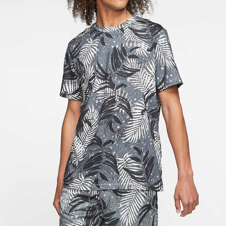 Jordan Poolside Print Sport Crew Neck T-Shirt Men Tops Black CQ2063-010