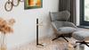 Round Loft Side Table With Shelf 30X30X80 Cm Metal Black