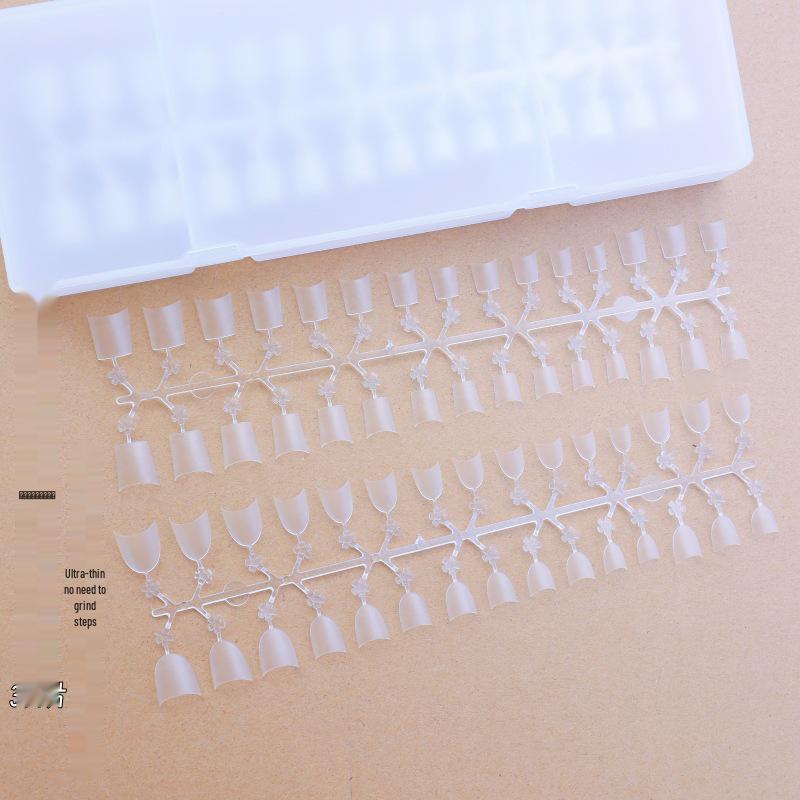 

Crescent Ultra-Thin Seamless Floral Short Tapered Round Manicure Nail Tips