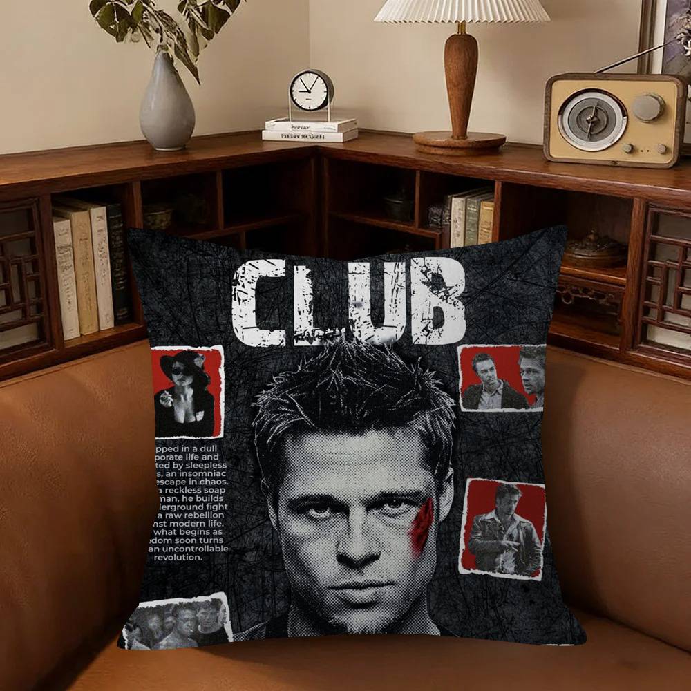Movie F-Fight C-Club Cushion Cover Car Throw Pillow Case For Sofa Car Christmas Gift 40X40Cm 45X45Cm