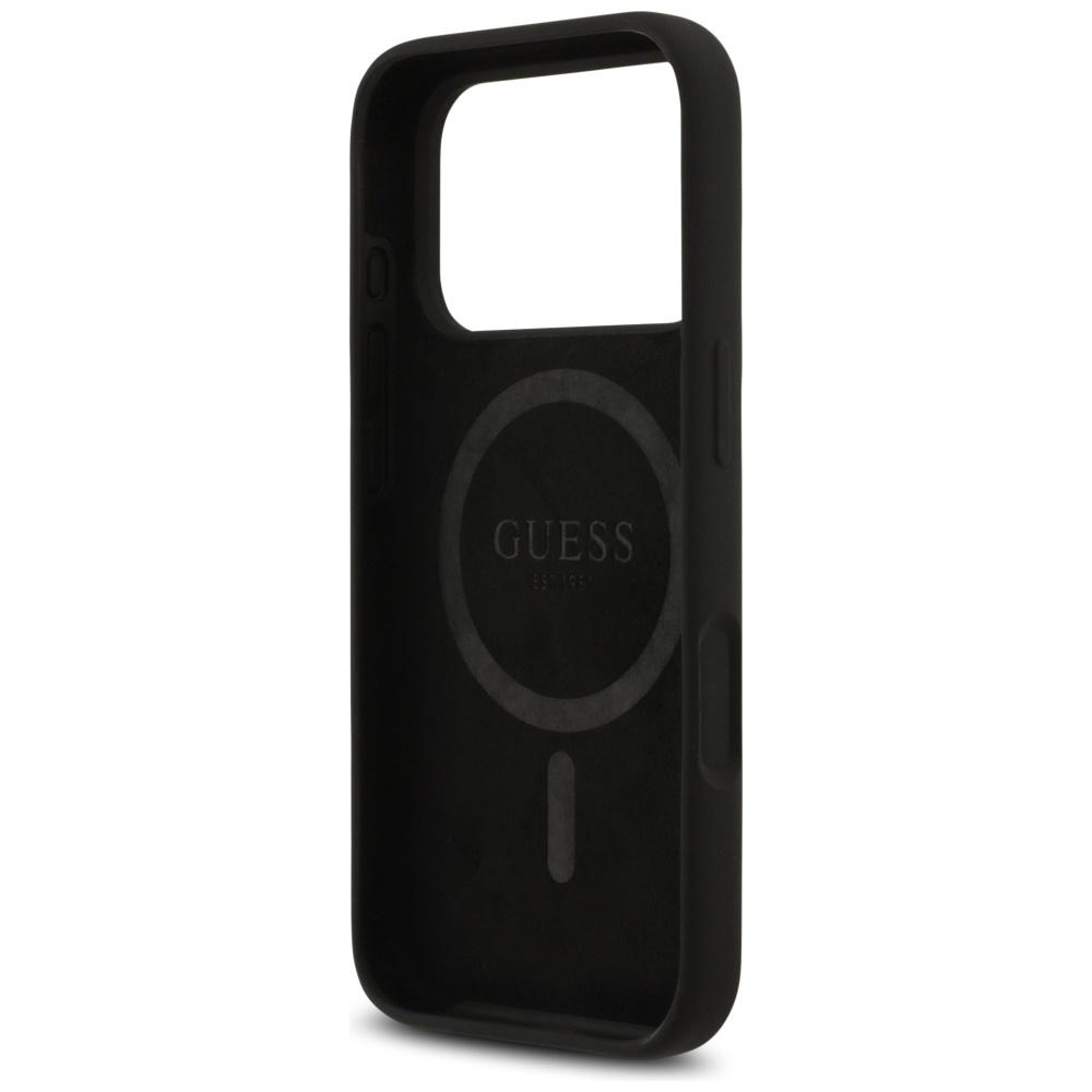 Guess Silicone Triangle Logo MagSafe Case for iPhone 17 Pro Max Black