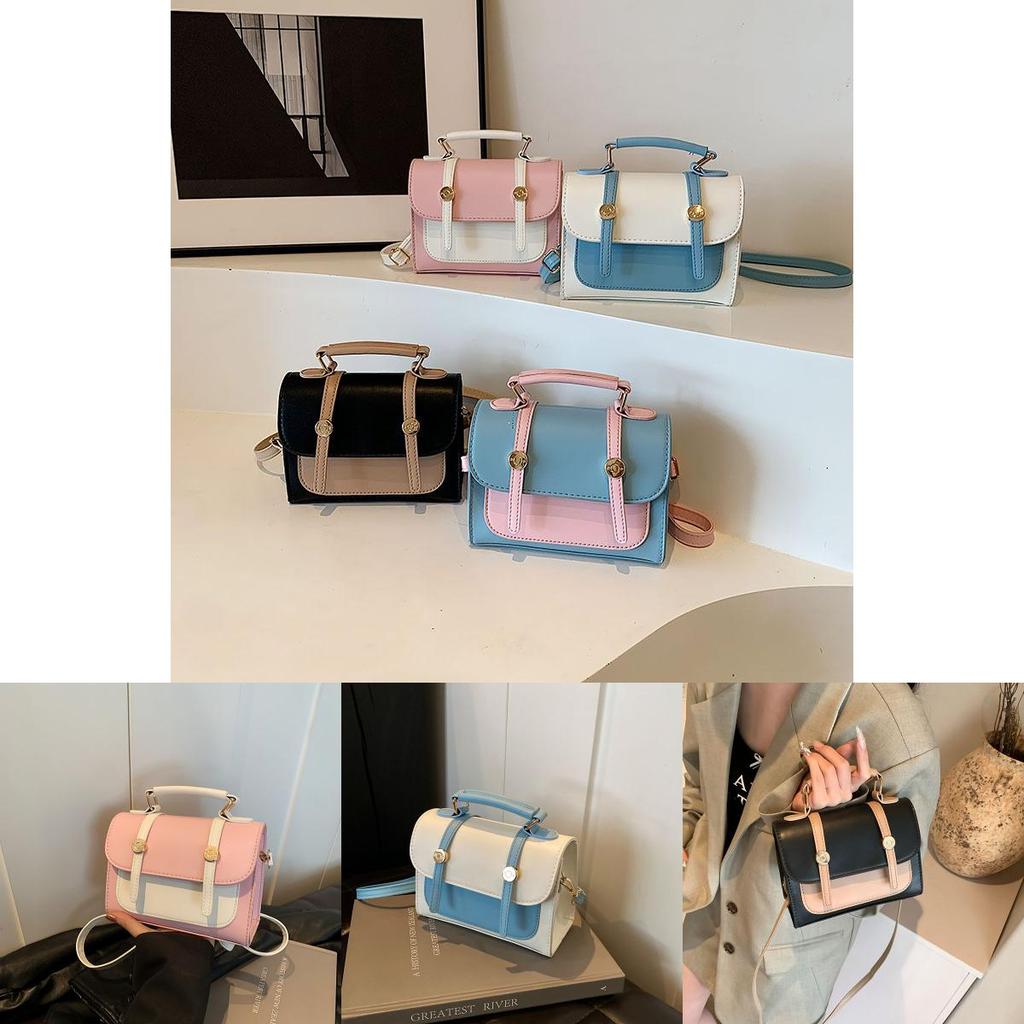 Stylish Color Block Handheld Shoulder Bag For Women In Fresh Summer Design 2024