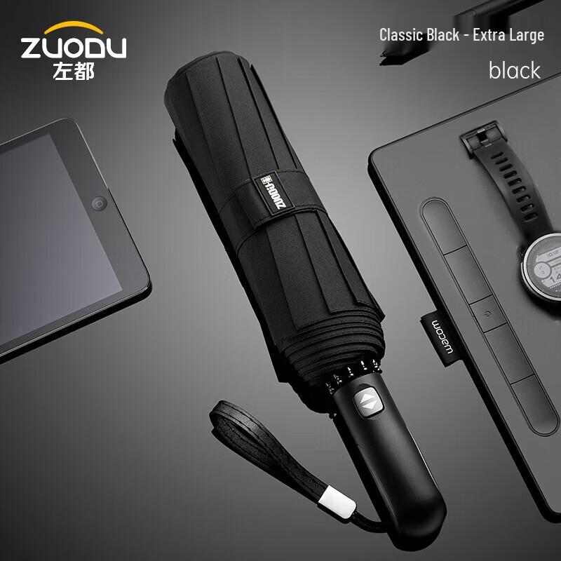 ZUODU 25-inch Oversized Automatic Folding Storm Umbrella