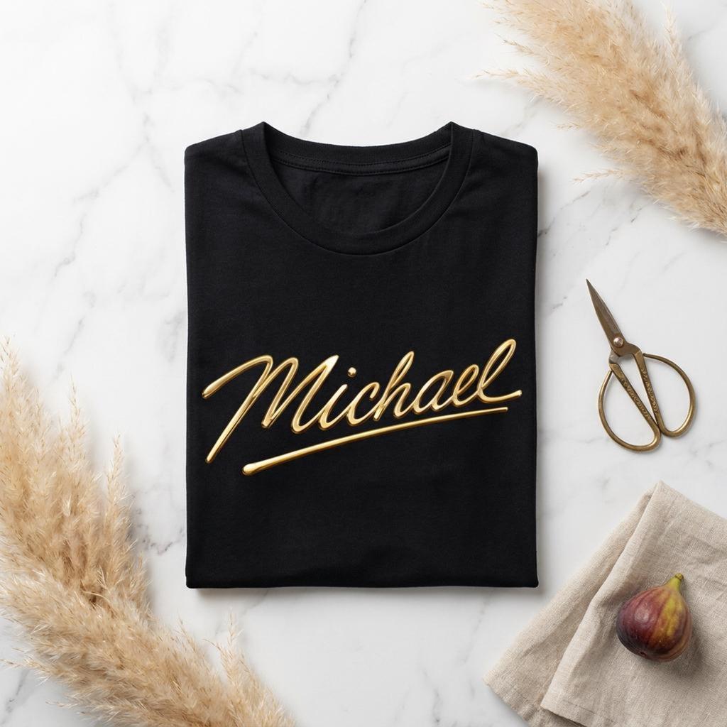 Michael Gold Cursive Script Name Tee | Personalized Name Shirt
