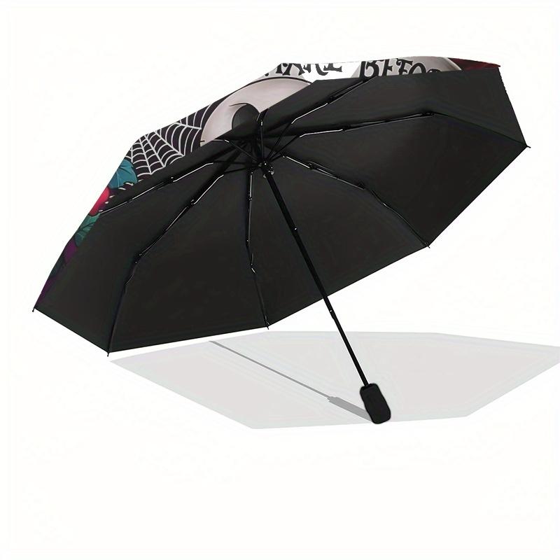 1 Auto Open Nightmare Before Christmas, Jack Skellington Themed Colorful 8-rib Portable Umbrella for Men and Women, A Compact Commuting Comp