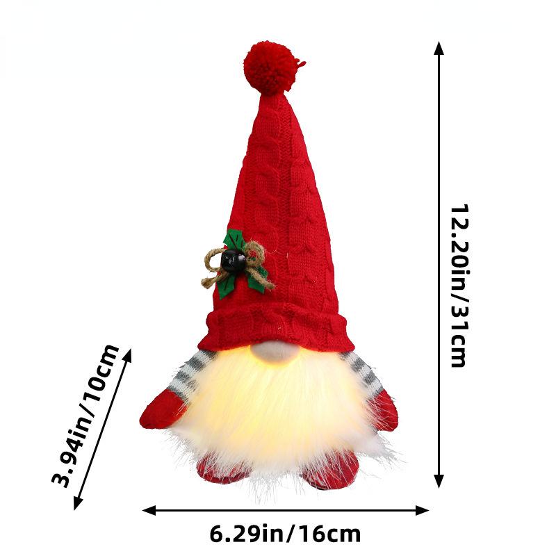 Christmas Scene Decorative Ornaments Glow Dwarf Doll Knitted Dolls Swing Festive Gift
