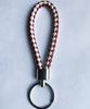 Woven Leather Cord Metal Keychain Pendant