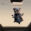 Akrylátový prívesok do auta Šteniatko jazdí na motocykli Závesný prívesok so šnúrkou na uchytenie Ľahký ornament na spätné zrkadlo Prívesok so zvieratkom Interiér auta
