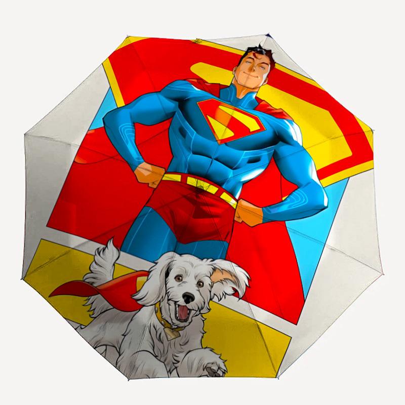 1pc Superhero Dog 8-Ribs Sturdy Frame, Automatic Open/Close, Durable & Colorful Ideal for Beach, Travel, And All Seasons10067
