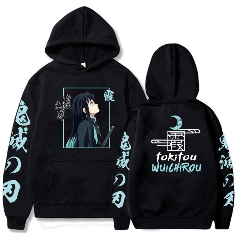

Demon Slayer Tokitou Muichirou Anime Hoodies Top Fleece Spring Autumn Japanese Hoodies Loose Casual Style Unisex Sweatshirt 3XL