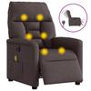 Vidaxl Reclining Massage Chair, Electric, Dark Brown, Fabric