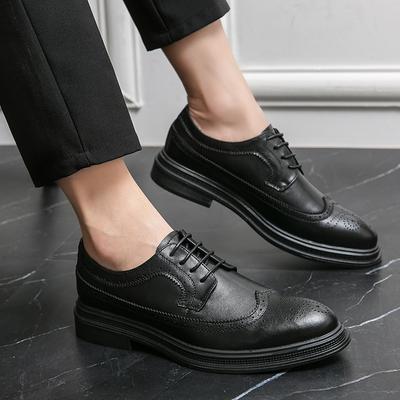 Classic Brogues Men Evening Dresses Oxford Shoes for Men Leather Formal Footwear Mens Glossy Retro Shoes Luxury Upscale Flats