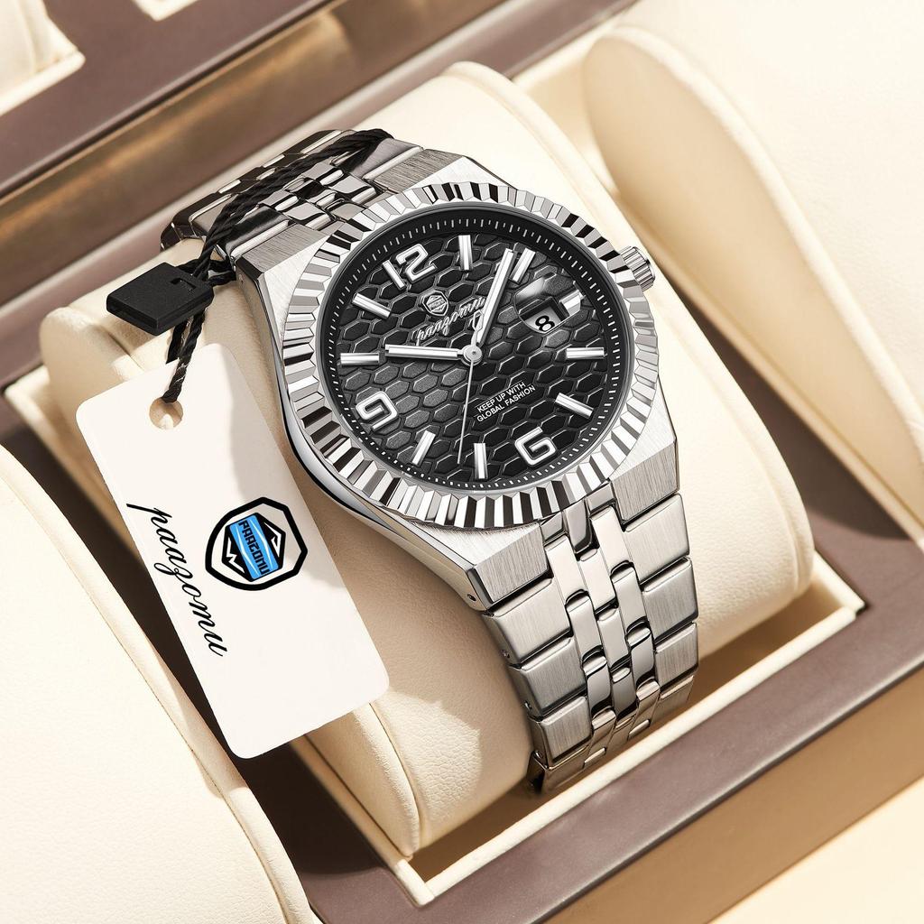 Luxury Business Men Wristwatch Waterproof Luminous Date Military Man Watch Stainless Steel Fashion Men's Quartz Watches