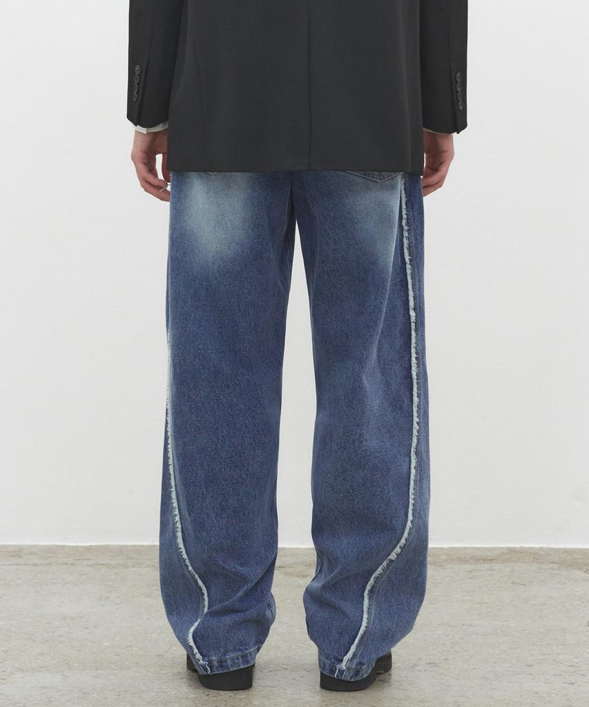 DECET Curved Wide Jeans Dcpt033Scblueb