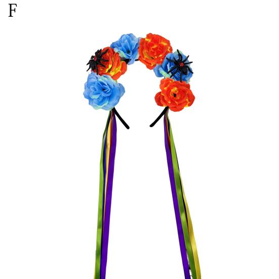 Women Headband Satin Colorful Flower Decor Hair Hoop Bright Color