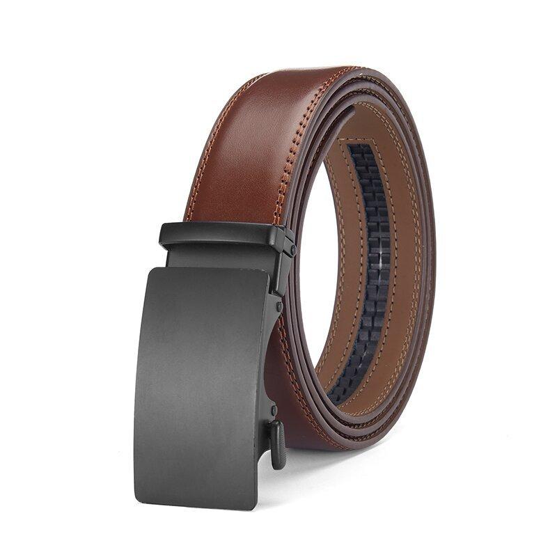 Belt Men'S Leather Alloy Automatic Buckle Two-Layer Cowhide Business Waist Seal Leather Belt Men'S Belt