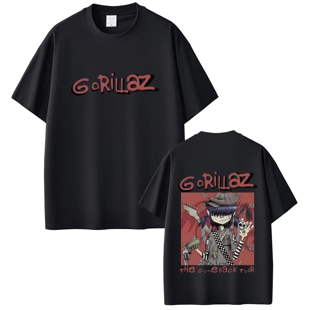 

Rock Band Gorillaz The Come Back Tour T-shirt Men s Women Hip Hop Fashion Oversized Streetwear Unisex Gothic Punk T Shirts To... S разноцветный