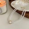 Women Elegant Pearl Double Layers Necklace Earrings Exquisite Vintage Classic Chains for Lady Party Wedding Retro Jewelry Choker