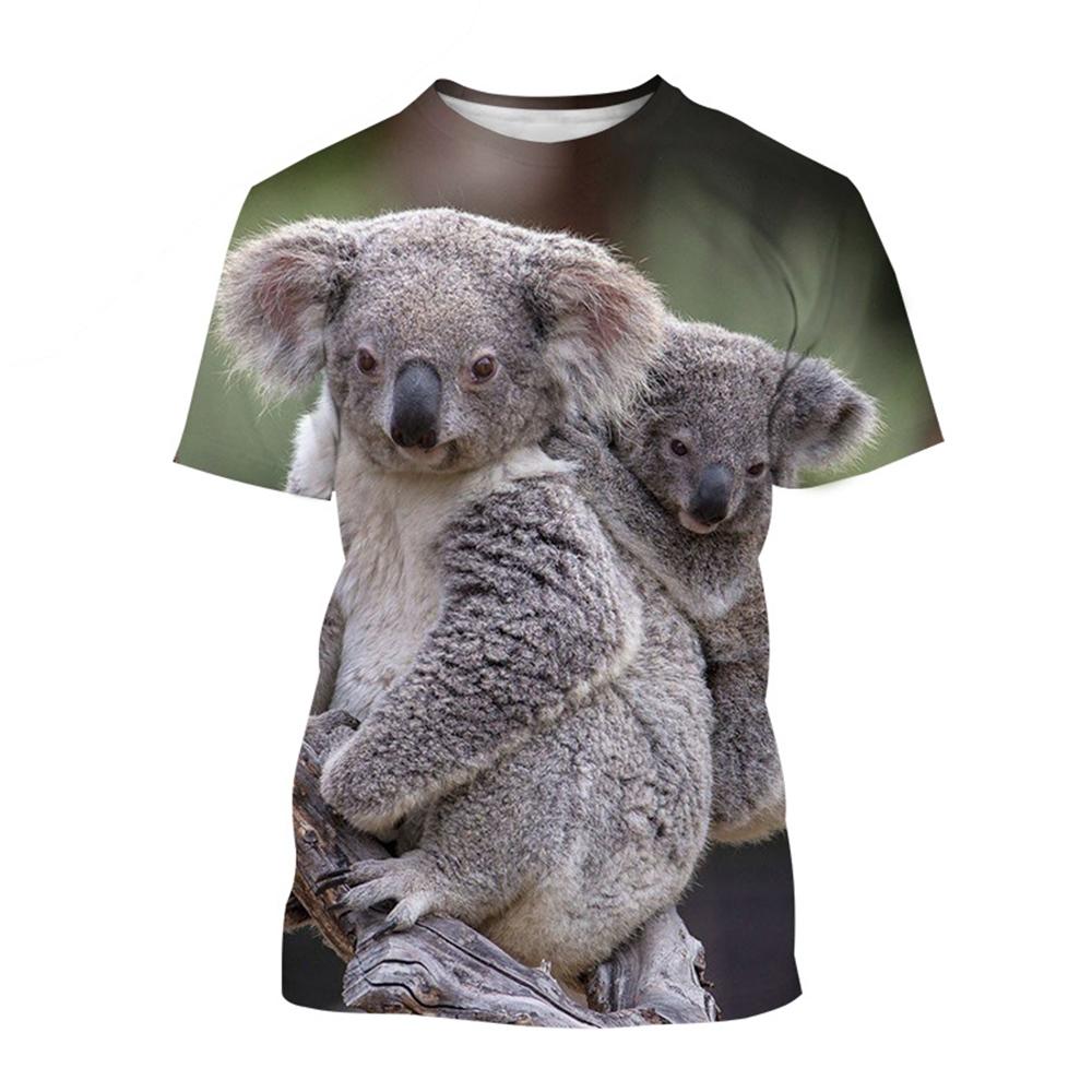 Sommer Bestseller Kreatives Tier Muster Niedlicher Koala 3D Druck Lustig Mode Personalisiertes T-Shirt
