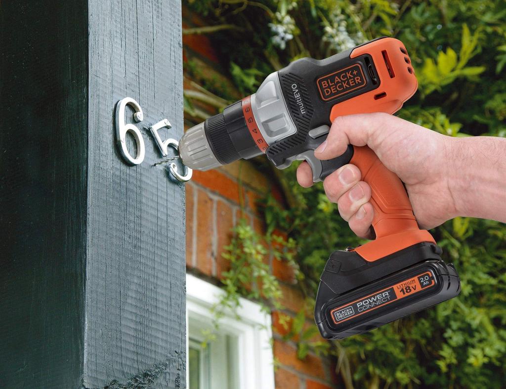 18V Cordless EVO185E1 for Impact Drill Circular and Reciprocating Saw In One with Bits [Online Exclusive] BLACK+DECKER Multi-Tool DIY Driver, Driver,