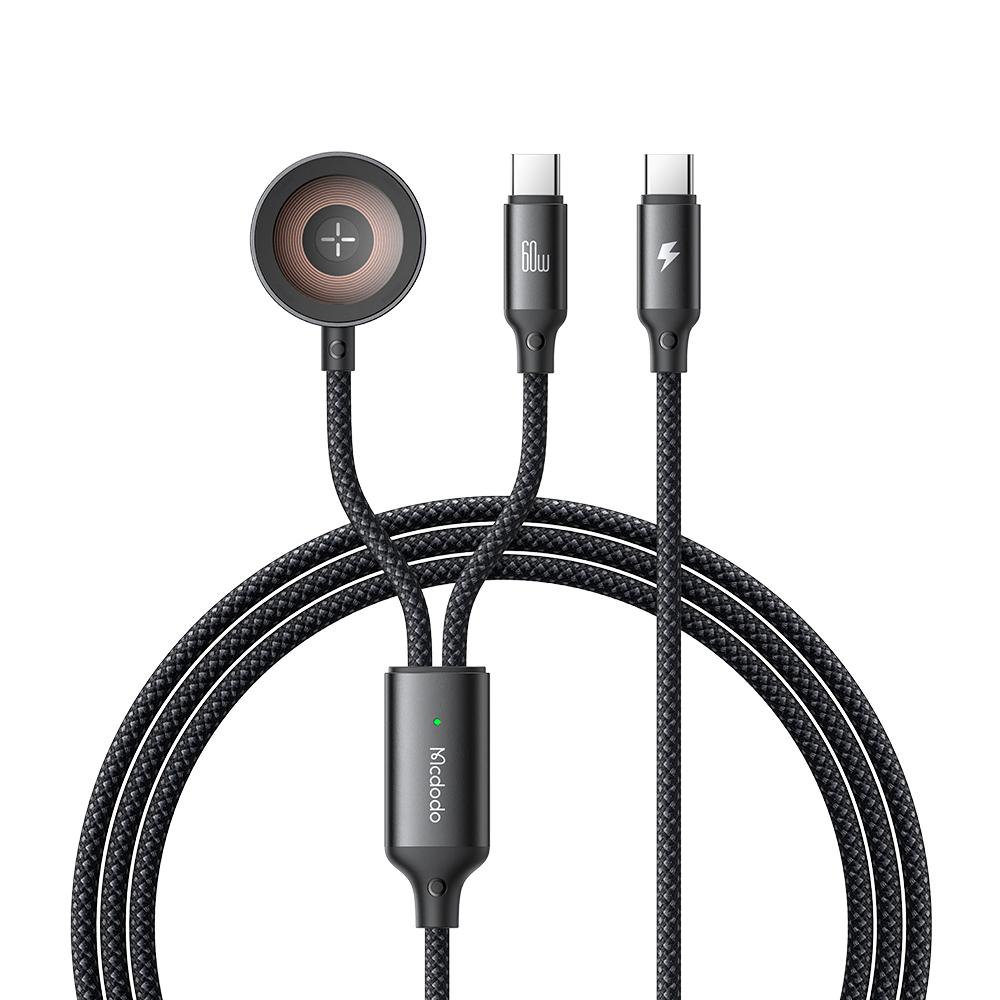 MCDODO CA-2200 1.2m Type-C to Type-C 60W Charging Cable with Wireless Charger for Apple Watch A