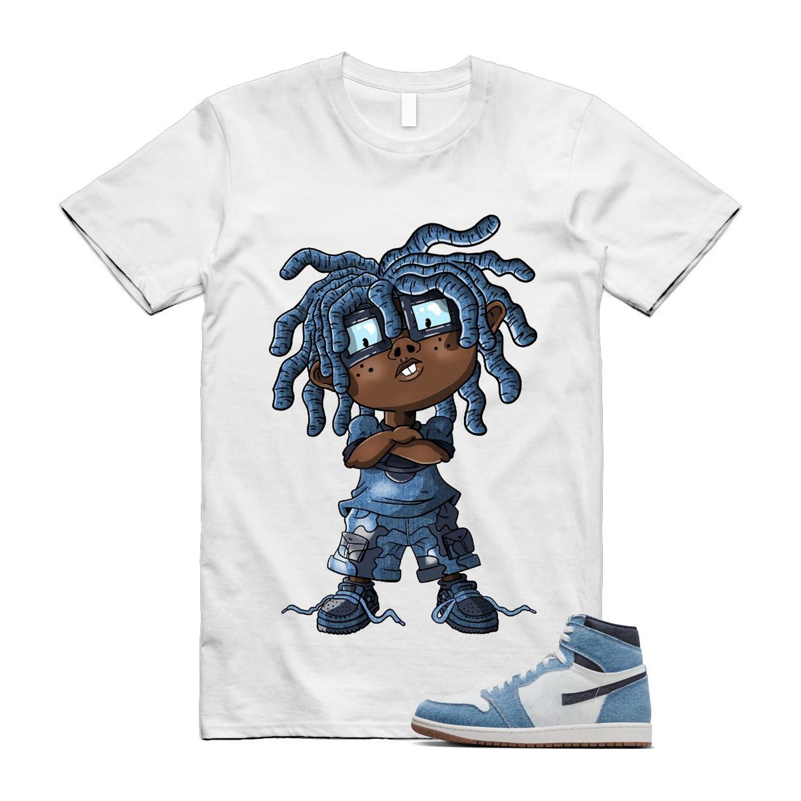 1 Denim Summit White Obsidian Retro High OG T Shirt Match CHONGO S