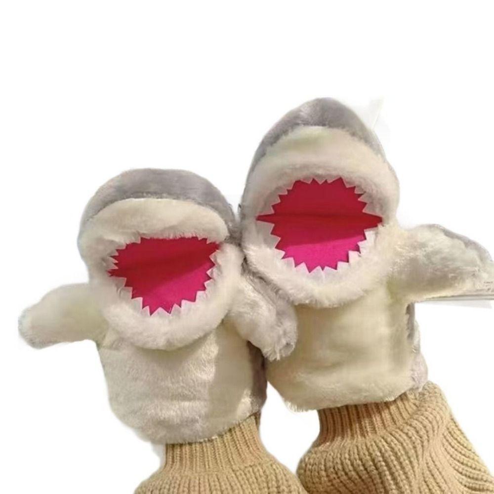 Pink Grey Plush Shark Hand Puppet Cartoon Shark Early Education Educational Toys Imaginative Play Storytelling Plush Doll Gift