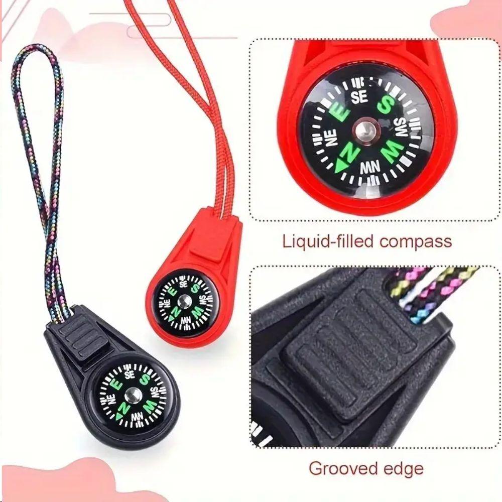 Multifunctional Mini Survival Compass Waterproof Hiking Compass Lanyard Compass Hiking