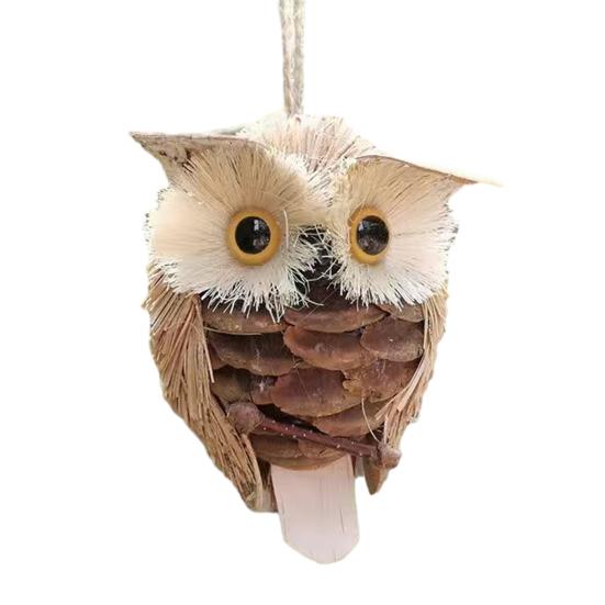 

Сова Настінна Прикраса Рукодільна Сова з Соломи Підвіска Рустикальна Сова для Прикраси на Свято, Фермерський Будинок, Домашню Вечірку E