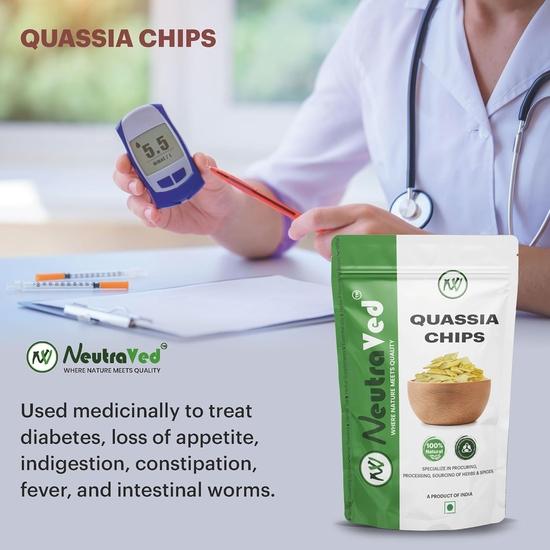 NeutraVed Quassia Amara Wood/Chips/Bark - 100g | Kawasiya Support Blood Sugar Level | Madhumeh Lakdi for Blood Sugar Management - 100g