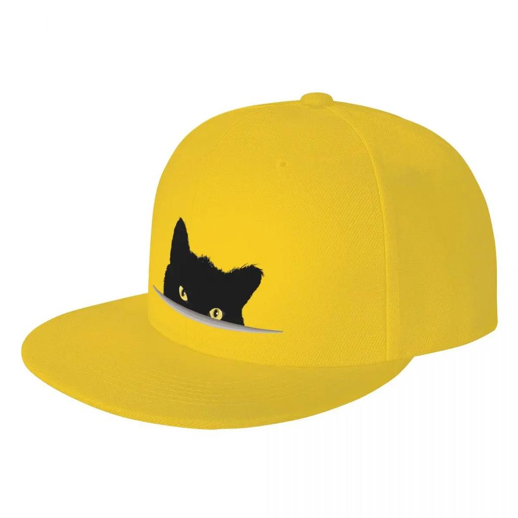 Unisex Baseball Hats Black Cat Peeking Outdoor Streetwear Summer Sports Baseball Caps Hip Hop Cap Casquette
