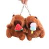 Ice Cream Capybara Plush Pendant Strawberry Capybara Plushie Doll  Christmas Gift