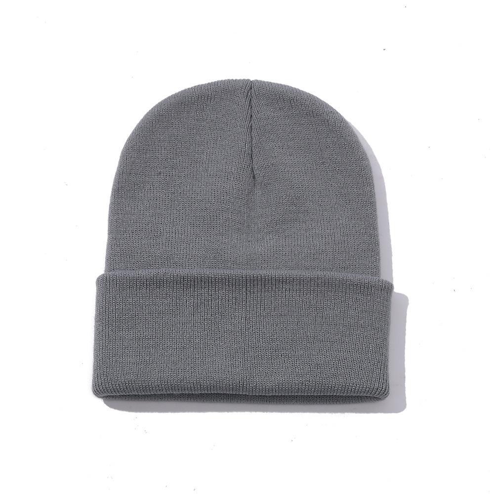 Doudou hat autumn and winter thermal hat solid color light plate double layer knitted cold hat wool fluorescent hat street