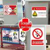 No Smoking or Open Flames Warning Sign - Electric Shock Caution for Construction Sites