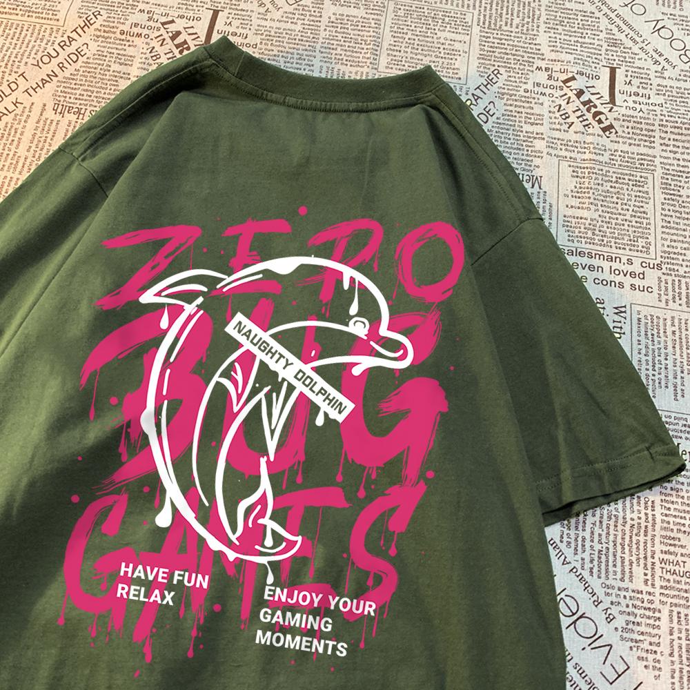 Habe Fun Relax Zero Bug Games Men Women T-Shirt Crewneck Loose T Shirts Summer Fashion Cotton Tee Clothes Couple Casual Tees